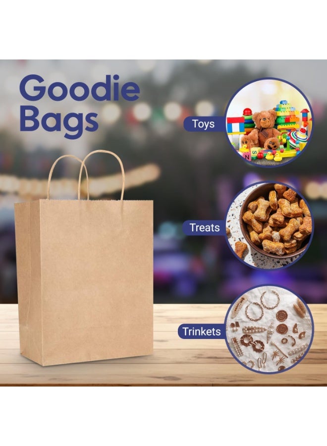 SNH Packing حقيبة ورقية كرافت بنية بمقبض ملتوي 28x22x12 سم - حقائب حفلة العروس - حقيبة هدية عيد ميلاد للعروس - 10 قطع - Image 4